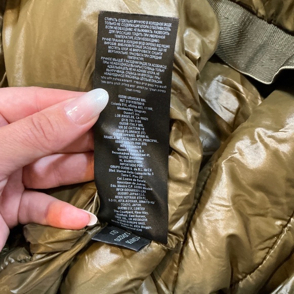 Guess Lightweight Puffer Bomber Jacket – Olive Green – Men’s Size XL - Picture 10 of 13